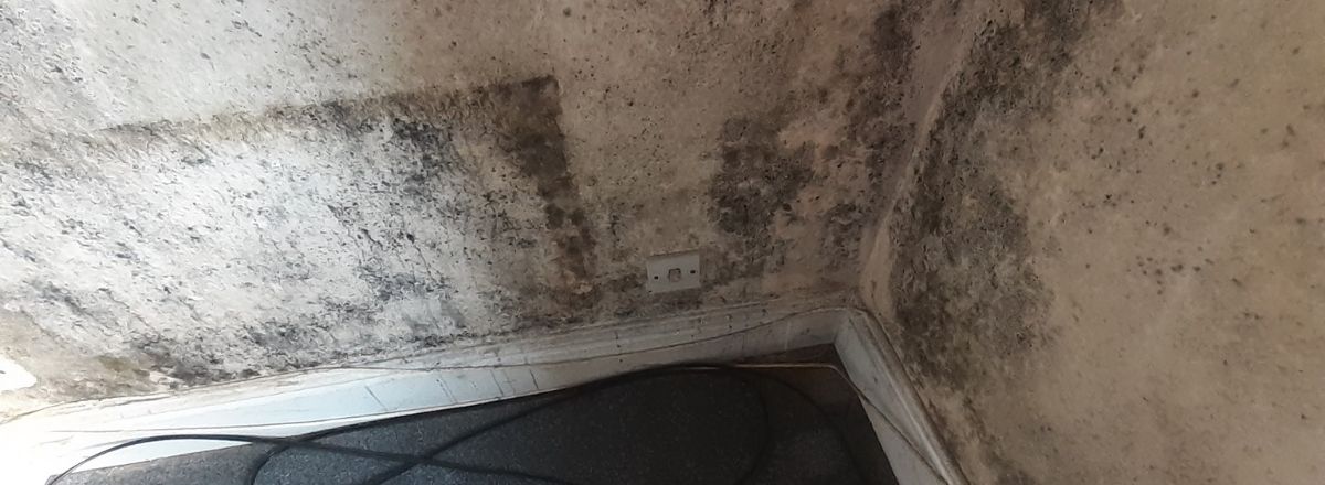 Condensation build up in corner of a room