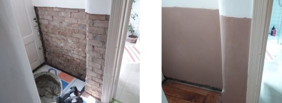 damp in apartment before and after