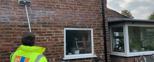 Masonry Protection Cream Application with a brush