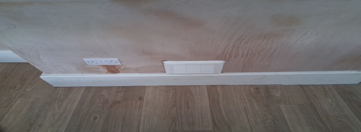 Damp proof plaster on a wall