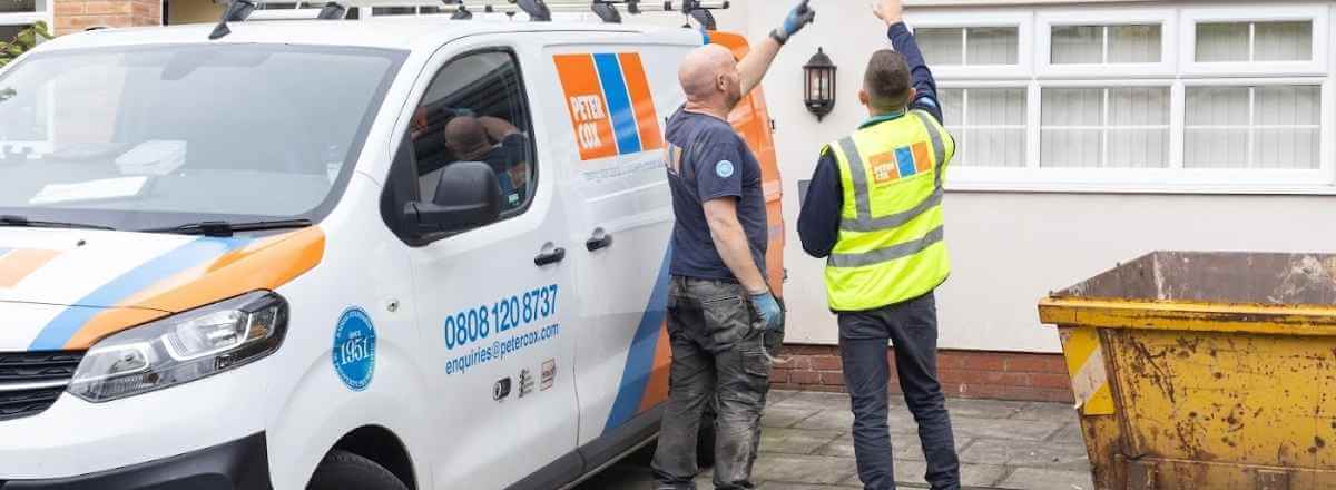 PeterCox van and technicians outside
