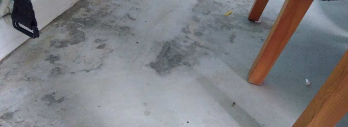 damp on a concrete floor