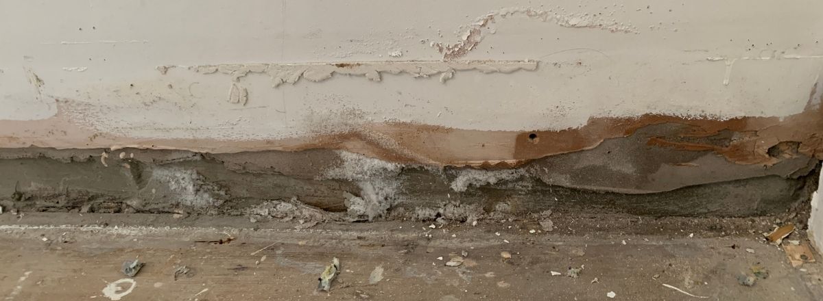Damaged wall before DPC