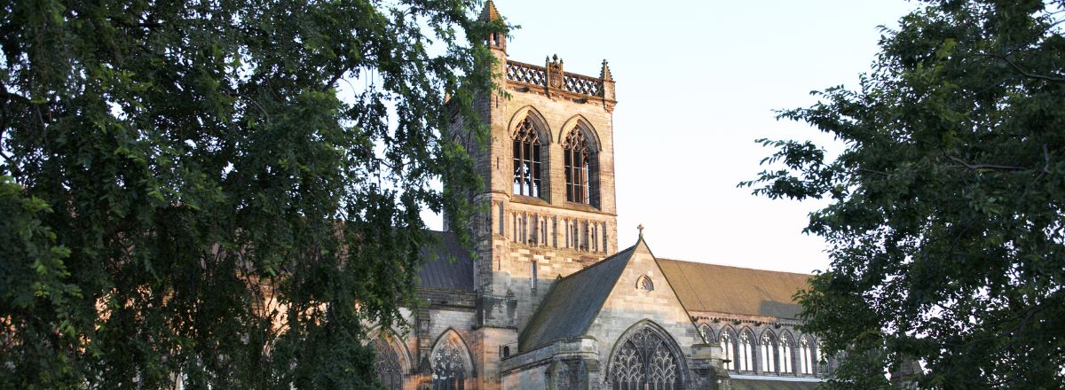 Paisley Abbey in the centre of the town of Paisley, Renfrewshire,