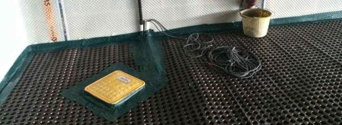 sump chamber installed into the floor slab