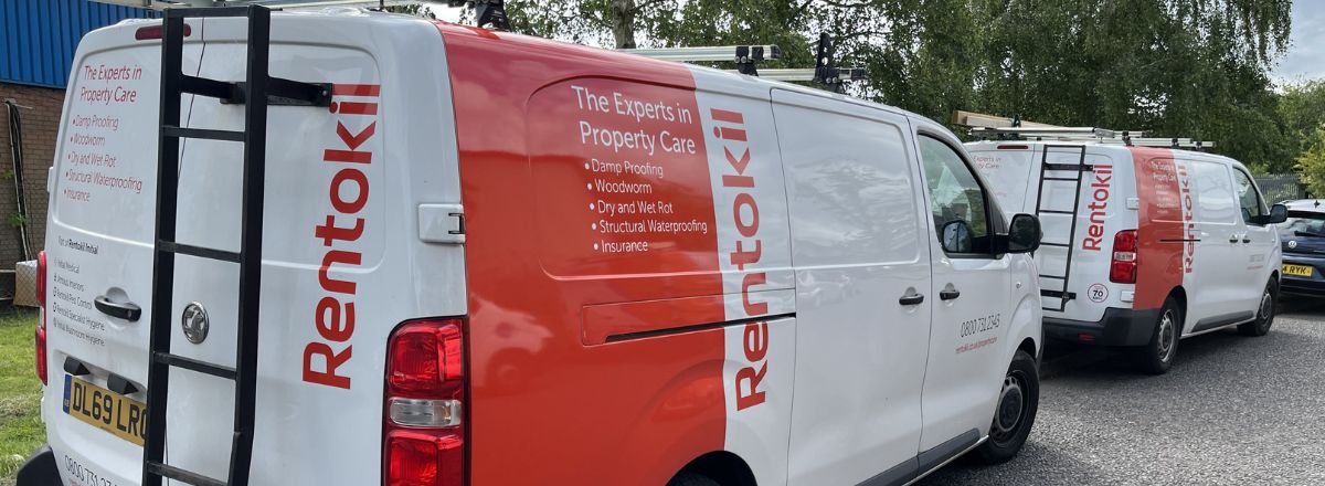 Rentokil Company vans parked on the road side