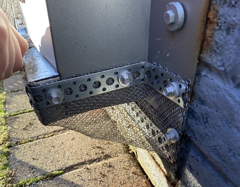 Flexi Armour rodent proof building mesh preventing ingress to building close-up