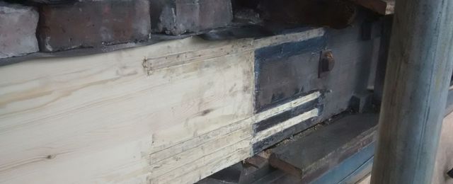 Damaged timber can be cut back and removed, before a new section of timber is installed using a timber resin splice. 